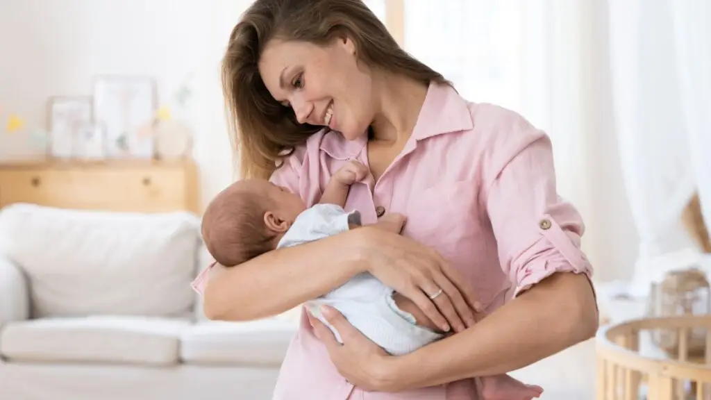 Woman holding baby