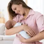 Woman holding baby