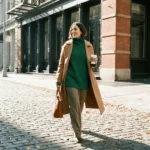Woman wearing fall clothes