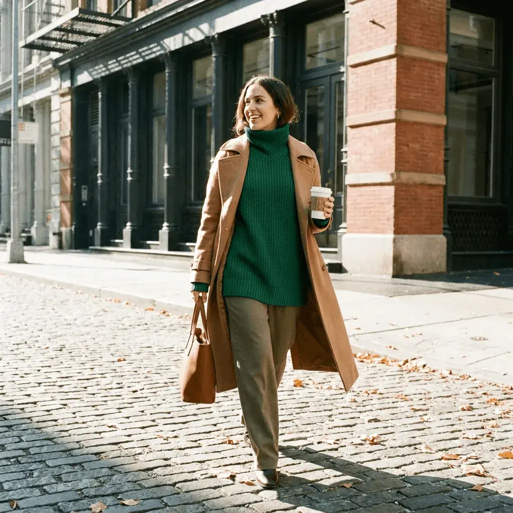 Woman wearing fall clothes