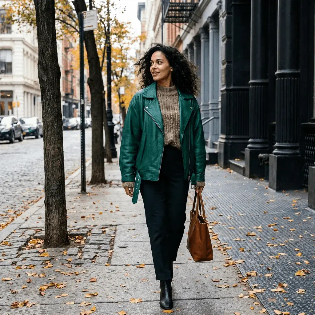 Woman in fall clothes